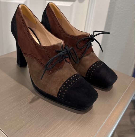 Sacha London Brenda Suede Oxford High Heel Pumps Size 8 - Picture 2 of 9